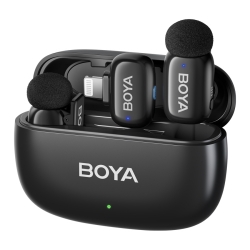 Boya Mini-15 Ultracompact 2.4GHz Wireless Microphone System with Lightning plug(Black)